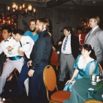 9 A herd of male nerds going after the garter at Second Geekhood