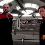 CaptZenos & AFOL Husband on bridge of  Intrepid Class starship