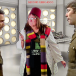 timesiren in tardis wth the Brigadier & Benton  on Second Geekhood